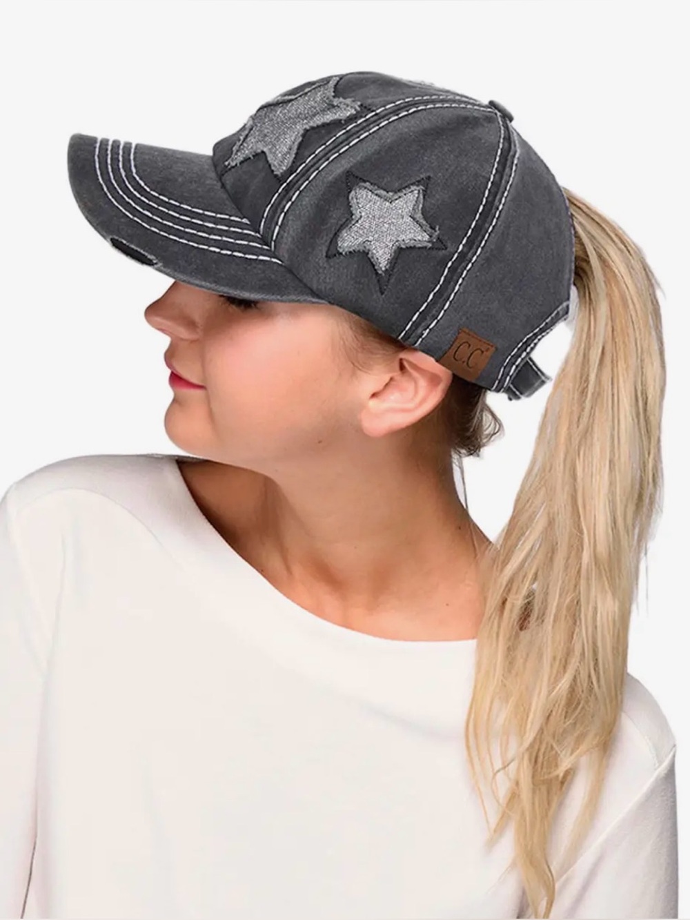 C.C. Boutique Ponytail Baseball Cap {CHOOSE your color}